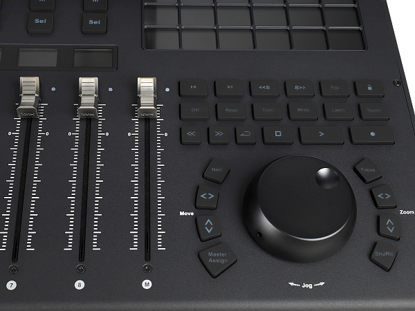 MIDI контроллер [110205A2020] Icon [V1-M] USB MIDI DAW контроллер, 9 моторизованных фейдеров, 8 двухфункциональных энкодеров, программируемый 7-дюймовый цифровой сенсорный дисплей, LED-индикаторы, 12-ти сегментный Master стерео индикатор