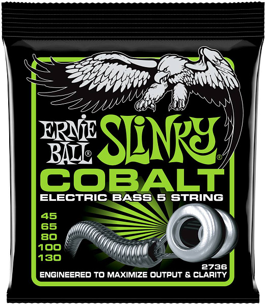 ERNIE BALL 2736 Cobalt Slinky 45-130 - Струны для бас-гитары 5 струнной