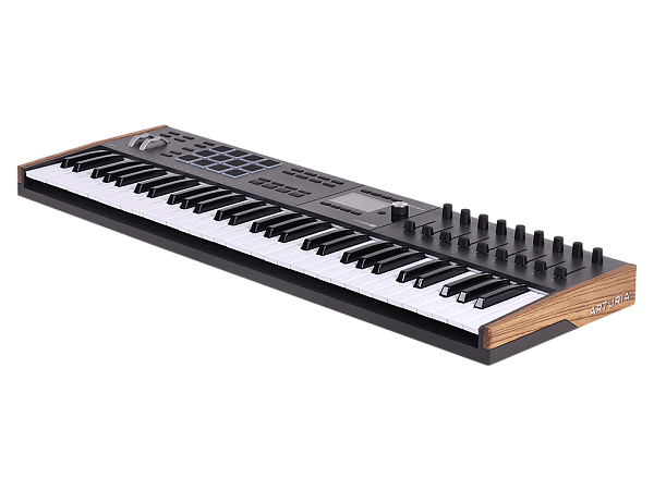 MIDI клавиатура [231632] Arturia [KeyLAB 61 MK3 Black] 61 клавиша, полувзвешенная механика, дисплей, 12 пэдов , 9 фейдеров, 9 поворотных регуляторов, 3 входа для подключения педалей, MIDI in/out, USB-C