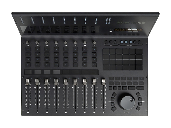 MIDI контроллер [110205A2020] Icon [V1-M] USB MIDI DAW контроллер, 9 моторизованных фейдеров, 8 двухфункциональных энкодеров, программируемый 7-дюймовый цифровой сенсорный дисплей, LED-индикаторы, 12-ти сегментный Master стерео индикатор