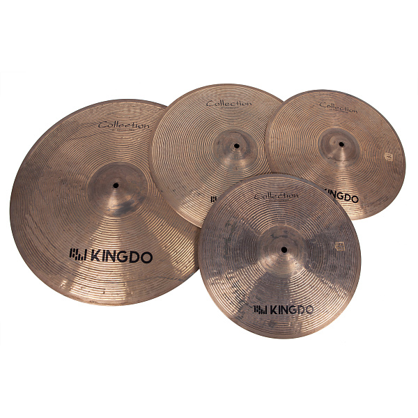 Комплект тарелок: Hi-Hat14" [COLLECTION EXTREME SET 14"+16"+20"] KINGDO [COLLECTION EXTREME SET 14"+16"+20"] Crash16",Ride20" натуральная поверхность, ручная работа, сплав В20