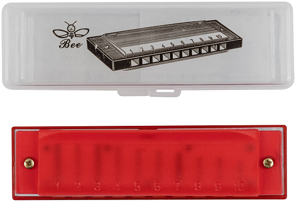 BEE DF10A-3 RED - Губная гармоника диатоническая
