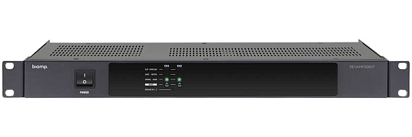 Усилитель BIAMP [REVAMP2060T] (APART) 2-канальный, трансляционный: 2х60Вт (4Ом/100В); 2х30Вт /8Ом. Bridge:120Вт(8Ом/100В). Вх.: 2хRCA/2хEuroblock. Вых.:2xEuroblock. 1U.