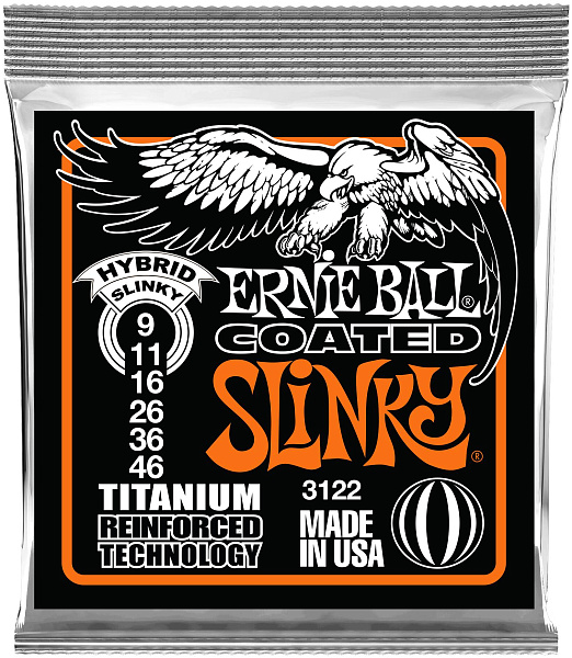 ERNIE BALL 3122 RPS Coated Titanium Slinky Hybrid 9-46 - Струны для электрогитары