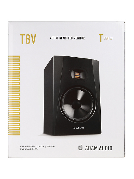 Акустическая система (студийный монитор) [11103010] Adam [T8V] активная 2-х полосная, 70 + 20 Вт, 33 - 25000 Гц, 118 дБ, 8" + 2", XLR, RCA
