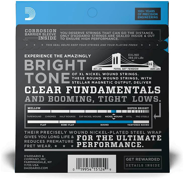 D'ADDARIO EXL160 - Струны для бас-гитары