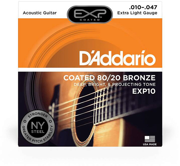 D'ADDARIO EXP10 - Струны для акустической гитары