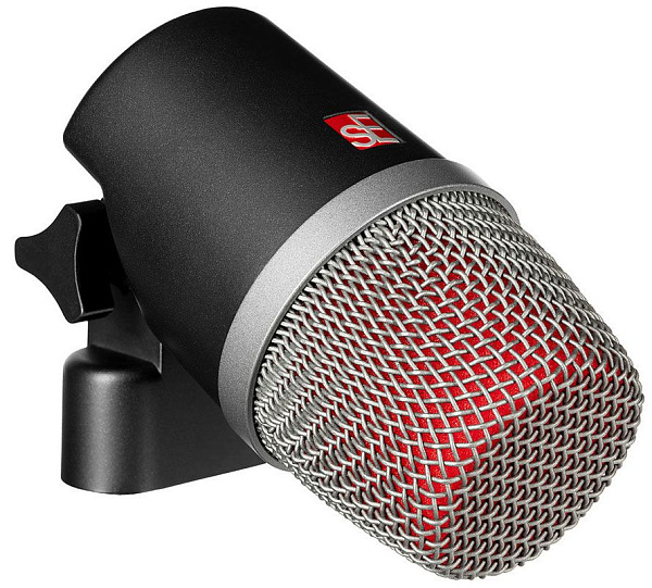 Микрофон динамический sE Electronics [V KICK] инструментальный, универсальный, для бас-барабанов и других источников, 20 Гц – 19 кГц, суперкардиоида, комплектация: резьбовой адаптер, чехол на молнии, ветрозащита, гайка с накаткой для надежной фиксации ми