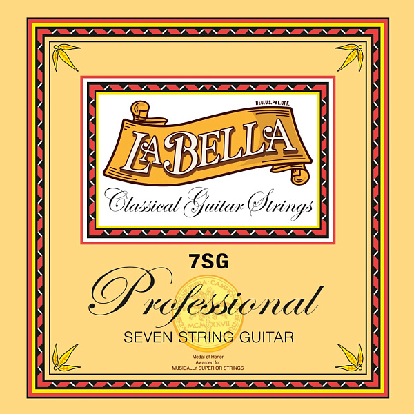 7SG Professional Комплект струн для 7-струнной классической гитары, посеребренные, La Bella