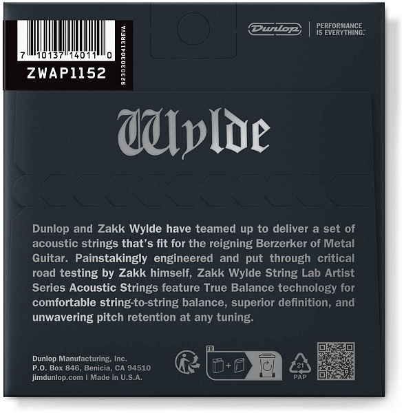 DUNLOP ZAKK WYLDE AG-PHB 11/52-6/SET ZWAP1152 - Струны