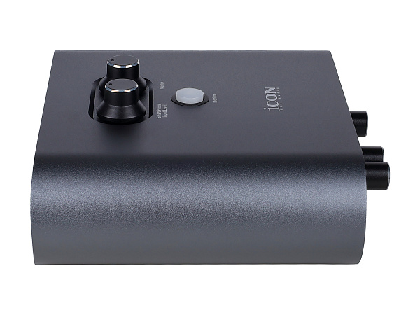Аудиоинтерфейс USB [110313A2003] Icon [Duo22 Dyna B] АЦП/ЦАП: 24 бит/192 кГц, 127 дБ, входы/выходы: Combo XLR/TRS, 1/4" TS/ 2х1/4" TRS, 1/8" mini Jack стерео, 1/4" TRS стерео выход на наушники, USB-C, +48 В, цвет черный