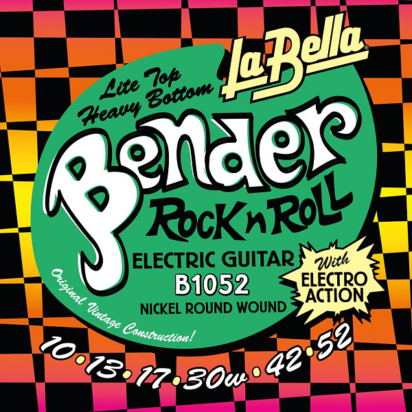 B1052 The Bender L.Top/H.Bottom Комплект струн для электрогитары, никелированные, 10-52, La Bella