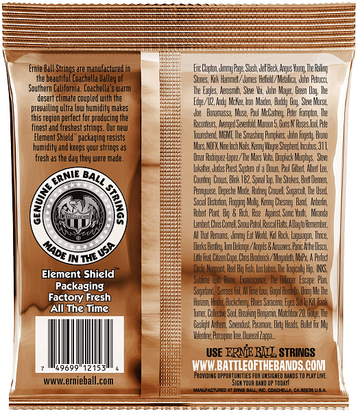 ERNIE BALL 2153 Earthwood Phosphor Bronze Light 9-46 - Струны для акустической 12-струнной гитары