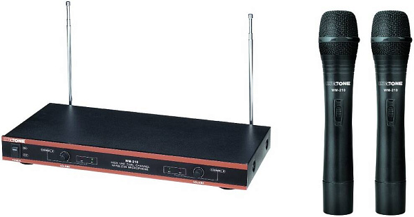 INVOTONE WM210 - Радиосистема VHF 174-216мГц. двухантен. с двумя руч.микрофонами80…10000...