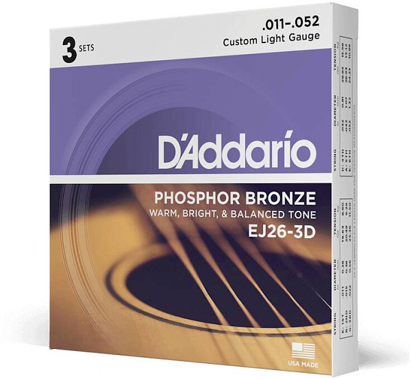 D'ADDARIO EJ26-3D - Струны для акустической гитары