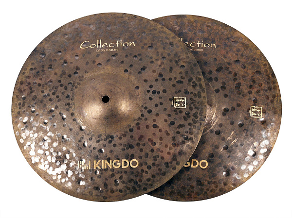 Тарелки хай-хэт 13" [13" COLLECTION ARTIST DRY HI-HAT] KINGDO [13" COLLECTION ARTIST DRY HI-HAT] сплав В20, ручная работа, специальное окисление