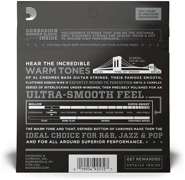 D'ADDARIO ECB 81SL - Струны для бас-гитары