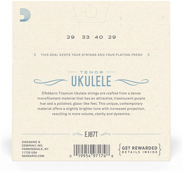 D'ADDARIO EJ87 T - Струны для укулеле тенор