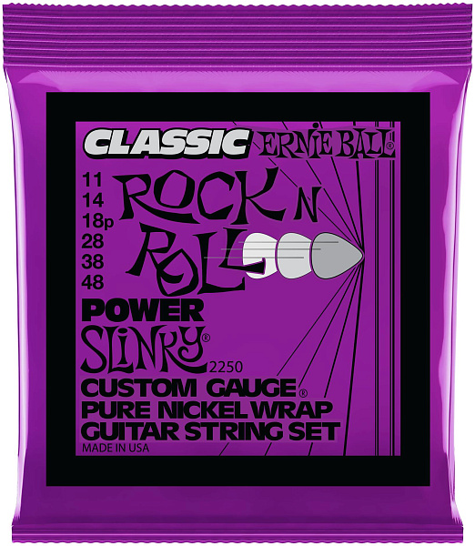 ERNIE BALL 2250 Classic Rock n Roll Pure Nickel Slinky Power 11-48 - Струны для электрогитары