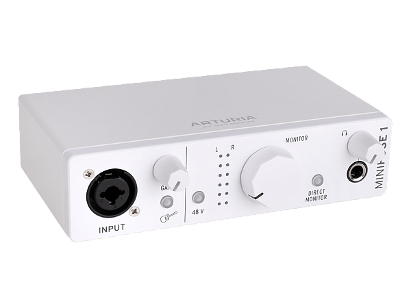 Аудиоинтерфейс USB [800111] Arturia [MiniFuse 1 White] 24бит/192кГц, комбинированный разъем XLR и 6.3 мм для записи инструментов и вокала с фантомным питанием 48 В, выходы на монитор (L/R Jack), выход для наушников