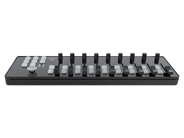 MIDI контроллер [10105100054] Icon [iControls] USB MIDI контроллер, 9 фейдеров, 18 кнопок, 9 энкодеров, джойстик, кнопка "Сцена" для настройки 4-х пресетов, 6 кнопок транспорта, разъем USB Mini-B, разъем USB-A