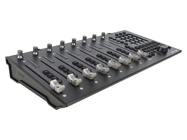 MIDI контроллер [110205A2022] Icon [P1-M] USB MIDI DAW контроллер, 8 моторизованных фейдеров, программируемый 4-дюймовый сенсорный дисплей, LED-индикаторы, колесо Jog оптического энкодера, 8 энкодеров, функциональные кнопки с подсветкой