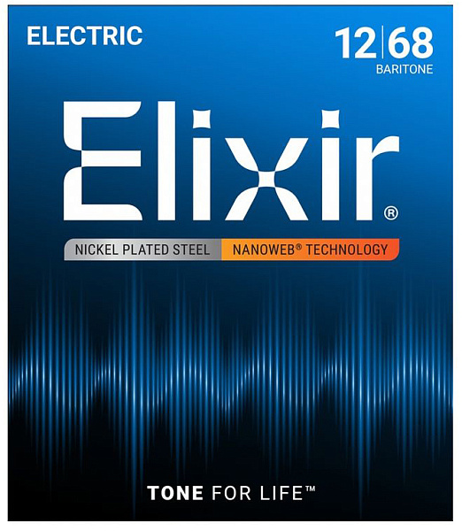 12302 NANOWEB Комплект струн для электрогитары, Baritone, 12-68, Elixir