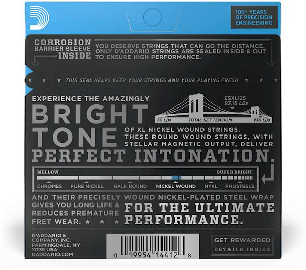 D'ADDARIO ESXL125 - Струны для электрогитары headless