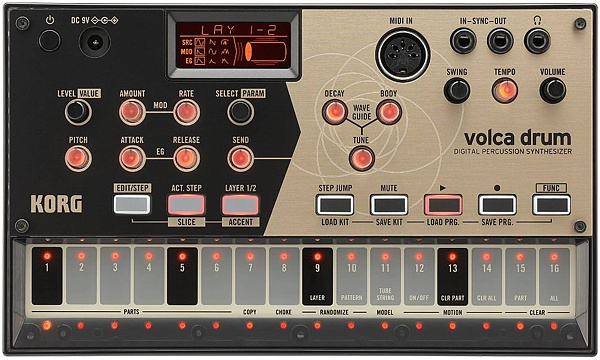 KORG VOLCA DRUM компактный аналоговый полумодульный синтезатор драммашина