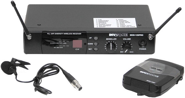 INVOTONE MOD-126LV - двухантенная радиосистема с петличкой, DSP, UHF 710-726...