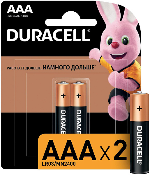 DURACELL LR03 BASIC CN уп 2 шт - Батарейка тип AAA