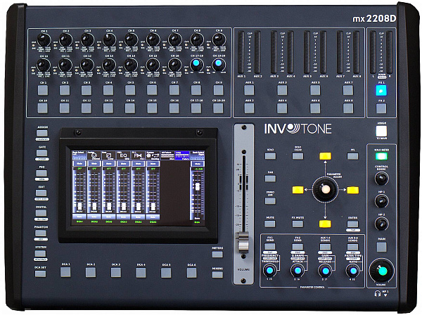 INVOTONE MX2208D - цифровой микшерный пульт, 22 входа, 12 выходов, 2 FX...