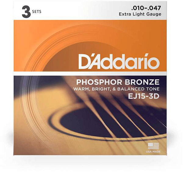 D'ADDARIO EJ15-3D - Струны для акустической гитары