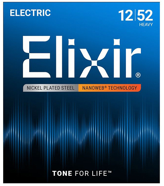12152 NANOWEB Комплект струн для электрогитары, Heavy, 12-52, Elixir