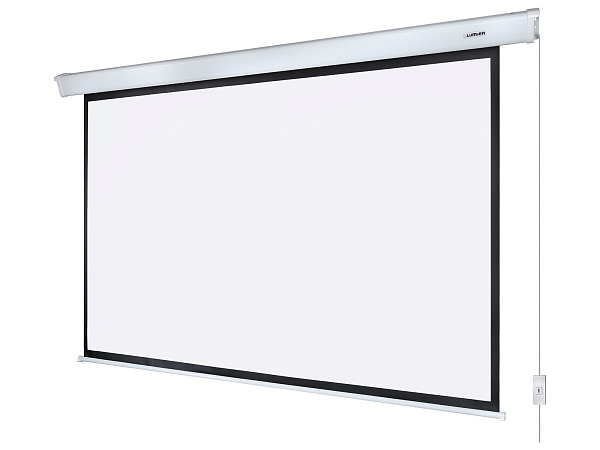 [LMC-100132] Экран с электроприводом Lumien [Master Control] 225x300 см (раб.область 181х290 см) (135") Matte White FiberGlass черн. кайма сверху 40 см 16:10