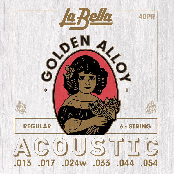 40PR Golden Alloy Комплект струн для акустической гитары, бронза 80/20, 13-54, La Bella