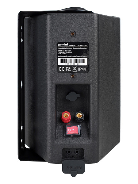 Акустическая система Gemini [GHSI-W525BT-PR-BLK] Активная + пассивная АС, 5.25" НЧ + 0.75" ВЧ, мощность RMS/Peak 60/150 Вт, АЧХ 45-20000 Гц, динамики: 5" НЧ, 1" ВЧ, IP44, BT, 3,5 мм AUX вход, 3,5 мм AUX выход, настенные крепления, пульт ДУ, цвет черный