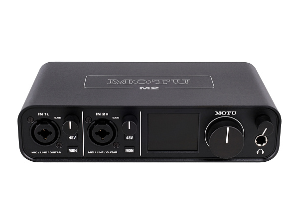 Аудиоинтерфейс USB [3120/3121] Motu [M2] АЦП/ЦАП: 24 бит/192 кГц, ЦАП ESS Sabre32 Ultra, 120 дБ, THD+N: -110 дБ, 2xCombo XLR/TRS микр./инстр. Входа / 2xRCA выхода, 2x1/4" TRS Jack выхода, 1/4" TRS Jack выход для наушников, MIDI вход/выход, USB-C