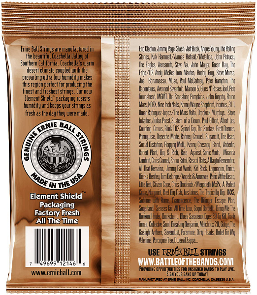 ERNIE BALL 2146 Earthwood Phosphor Bronze Medium Light 12-54 - Струны для акустической гитары