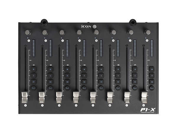MIDI контроллер [110205A2023] Icon [P1-X] USB MIDI DAW контроллер, модуль расширения для P1-M до 16, 32 и 64 каналов, ARM-чип Cortex-M7 500 МГц, 8 сенсорных фейдеров, 8 двухфункциональных энкодеров, LED-индикаторы, кнопки с подсветкой для управления кана