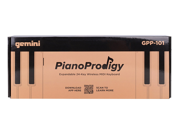 MIDI клавиатура [GPP-101] Gemini [GPP-101 PianoProdigy] 24 клавиши с RGB подсветкой для обучения, Bluetooth, встроенный аккумулятор