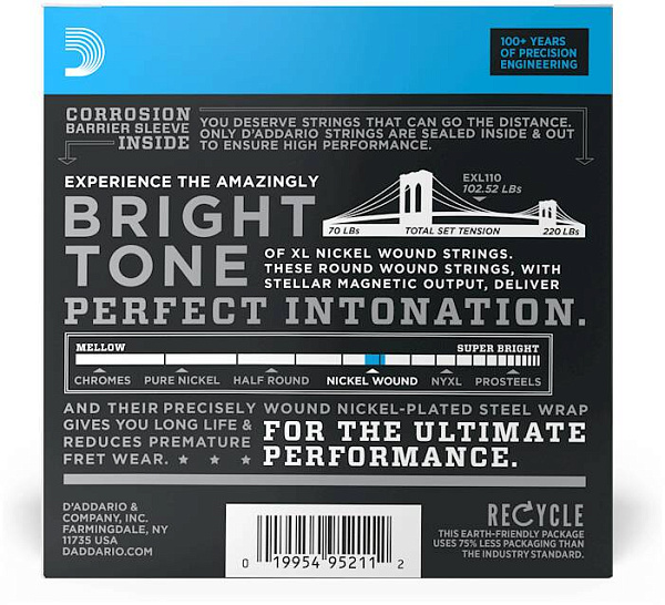 D'ADDARIO EXL110 10P - Струны для электрогитары