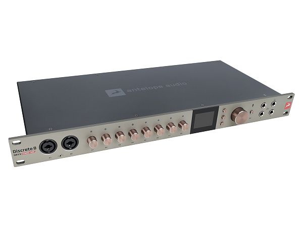 Аудиоинтерфейс Antelope Audio [Discrete 8 Oryx] 24 бит/192 кГц, 26x38, аналоговые входы: 8, линейные выходы: 8, микрофонные предусилители: 8x Discrete Class-A, ADAT I/O (16 входов/16 выходов),S/PDIF I/O (2 входа/2 выхода)