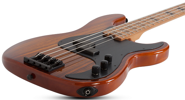 Бас-гитара SCHECTER [P-4 EXOTIC FVSB] 4-х струнная, корпус: болотный ясень, топ: зебравуд, гриф: запеченый клен, 21 лад, звукосниматель: EMG Metal Works P, цвет: Faded Vintage Sunburst (FVSB)