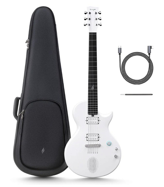 Enya NOVA GO SONIC/WH - Электрогитара  Les Paul со встроенными эффектами с чехлом, цвет белый 