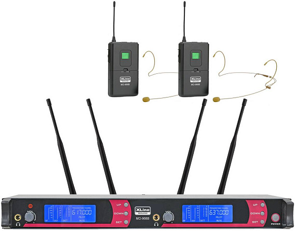 XLINE MD-968B Радиосистема двухканальная c двумя поясными передатчиками