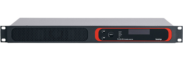 Аудиопроцессор BIAMP [TesiraFORTE AVB VT4] (DSP): 4х4 (128 x 128 AVB); 4 вх. c AEC. 4 вых., 8 CH по USB, 2-канальный VoIP-интерфейс SIP (RJ-45) + телефонный интерфейс FXO (RJ-11), OLED-дисплей, Ethernet, RS-232. ПО Tesira. Logic I/O. 1U.
