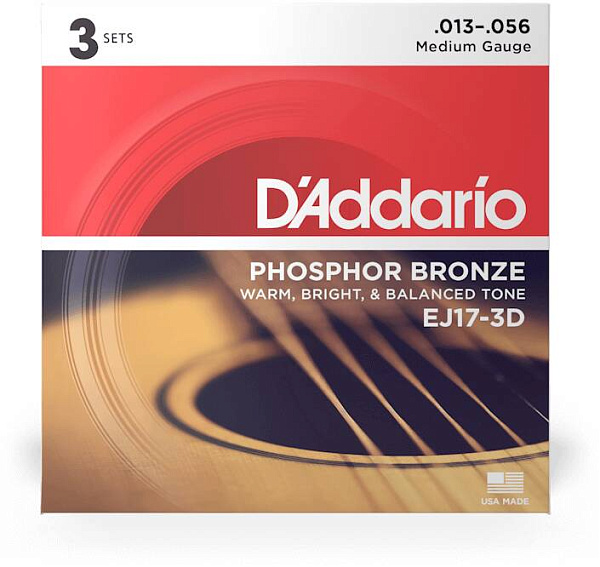 D'ADDARIO EJ17-3D - Струны для акустической гитары