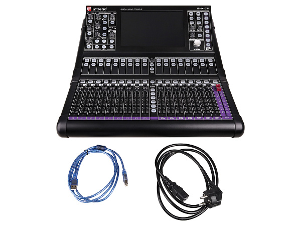 Микшер Intrend [ITMIX-D16] цифровой, 48 каналов, 16 аналоговых входов, поддержка 2х блоков расширения входов/выходов ITMIX-DEX-168
