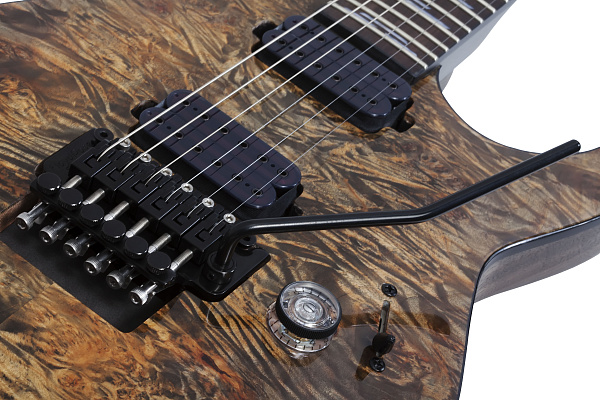 Электрогитара SCHECTER [OMEN ELITE-6 FR CHAR]  6-струнная, корпус: красное дерево, топ: кап, гриф: клен, накладка: палисандр, 24 лада, FloydRose цвет: Charcoal (CHAR)